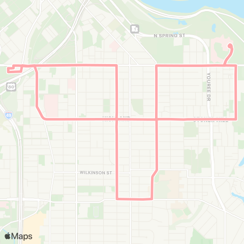 Sportran Highland Loop map