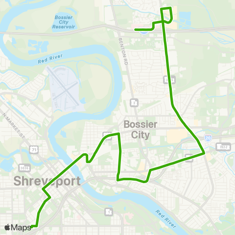 Sportran North Bossier map