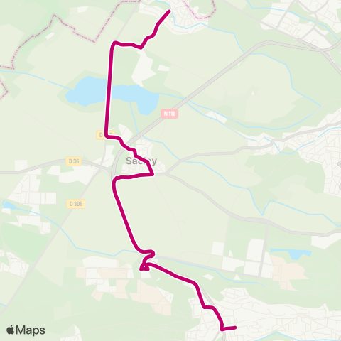 Paris Saclay Fournier↔︎Gymnase de Favreuse map