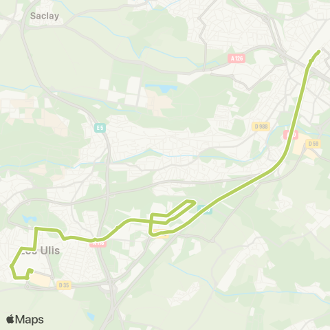 Paris Saclay Massy / Palaiseau RER↔︎Ctre comm. Ulis 2 map