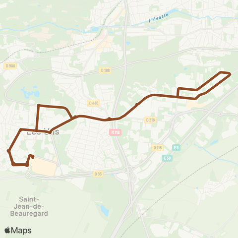 Paris Saclay Ctre comm. Ulis 2↔︎Ctre comm. Ulis 2 map