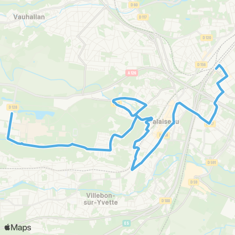 Île-de-France Mobilités Gare de Massy Palaiseau ↔︎ Polytechnique Vauve map