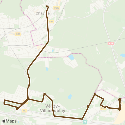 Vélizy Vallées Gare de Chaville Rive Droite↔︎Ctre comm. map