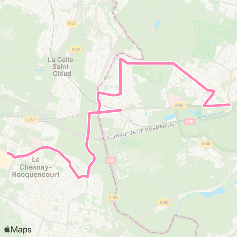 Grand Versailles Ctre comm. Parly 2↔︎Gare de Vaucresson map