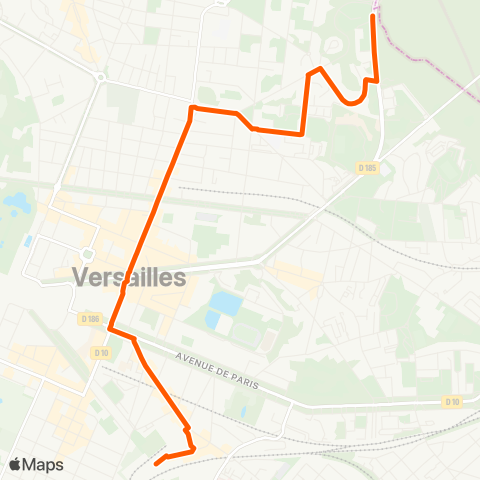 Grand Versailles Gare rout. de Versailles Chantiers / Quai F↔︎Pershing map