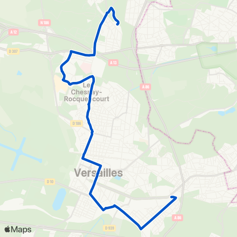 Grand Versailles Porchefontaine Louis XIV↔︎Gare de la Celle-St-Cloud map