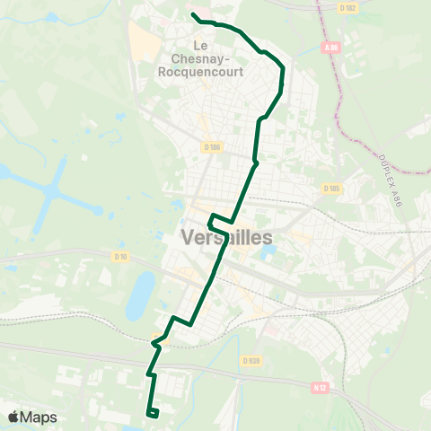 Grand Versailles Satory↔︎Hôpital André Mignot / Accueil map