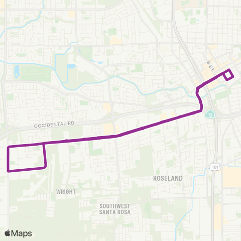 Santa Rosa CityBus astopol Road map