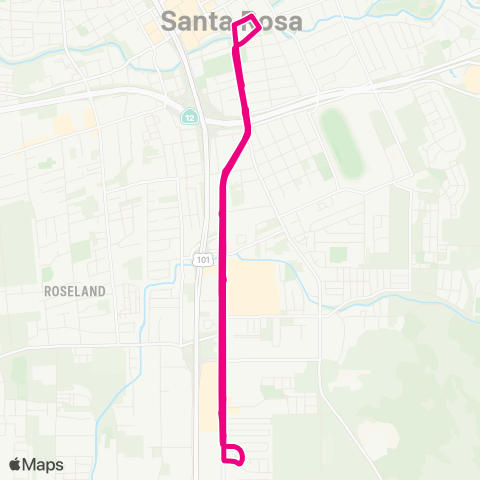 Santa Rosa CityBus ta Rosa Ave map