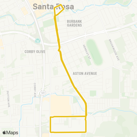 Santa Rosa CityBus aluma Hill Rd map