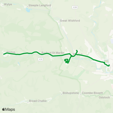 Salisbury Reds New Canal (Stop S) - Washern Close map