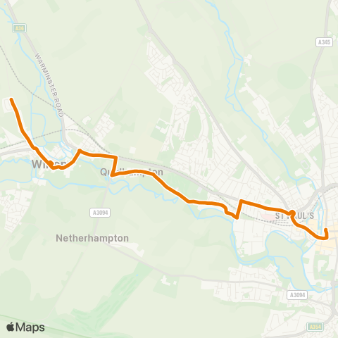 Salisbury Reds Elizabeth Road - Tesco (Stop K) map