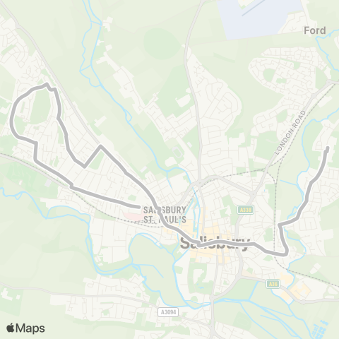 Salisbury Reds Skew Bridge - The Three Schools map