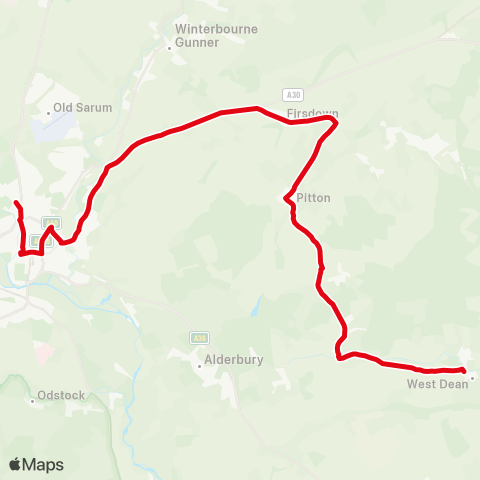 Salisbury Reds Red Lion House - S Wilts Grammar School map