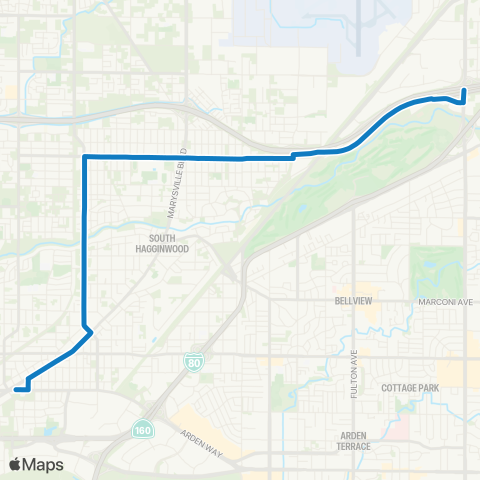 SacRT Del Paso Heights map