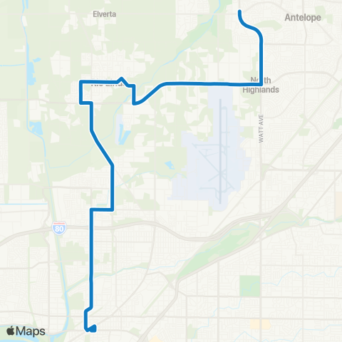 SacRT Rio Linda map