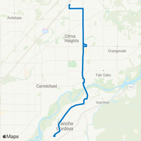 SacRT Sunrise map