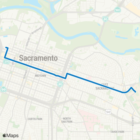 SacRT J Street map