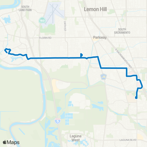 SacRT Meadowview map