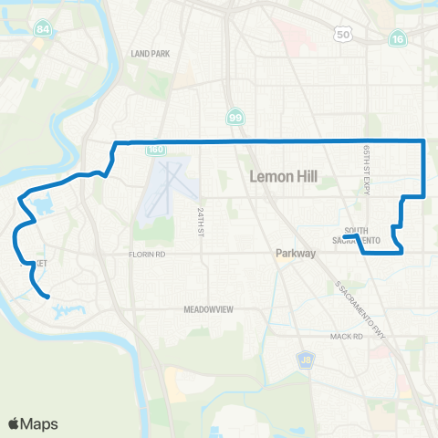 SacRT Fruitridge map