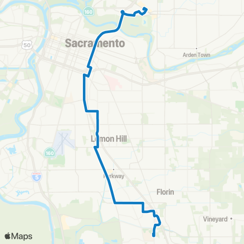 SacRT Franklin map