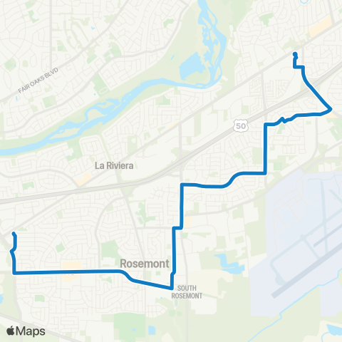 SacRT Rosemont map