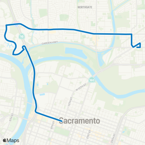 SacRT West El Camino map