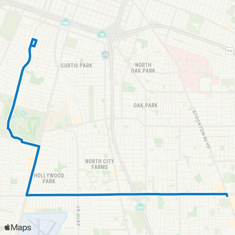 SacRT Fruitridge Rd - Freeport Blvd map