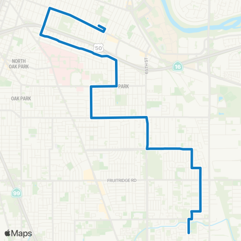 SacRT 14th Ave - 21st Ave map