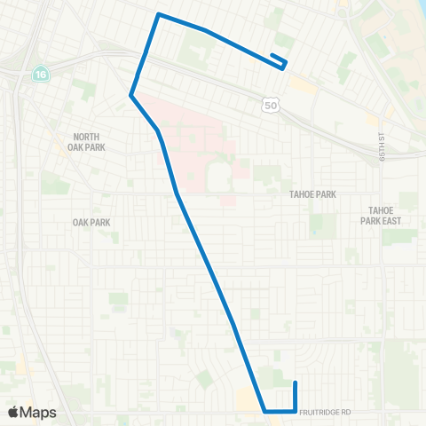 SacRT Fruitridge Rd - Stockton Blvd map