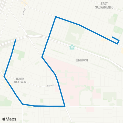 SacRT Broadway - Stockton Blvd map