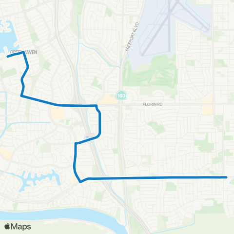 SacRT Meadowview - Greenhaven map