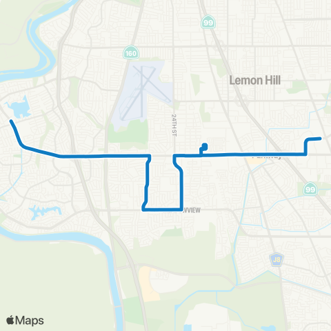 SacRT 21st St - Florin Rd map