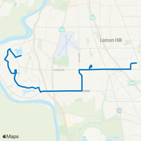 SacRT Meadowview Rd - Rush River Dr map