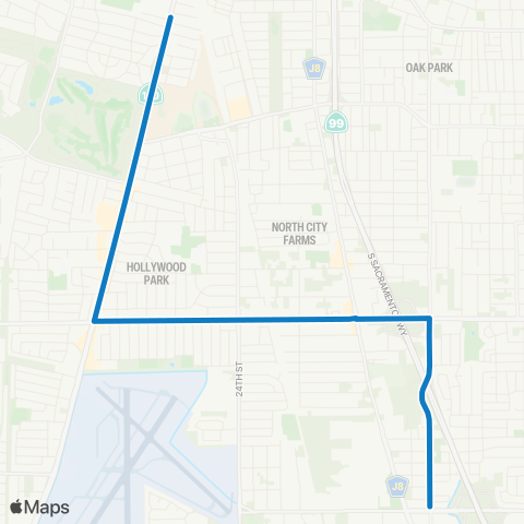 SacRT Freeport - Fruitridge - Ml King map