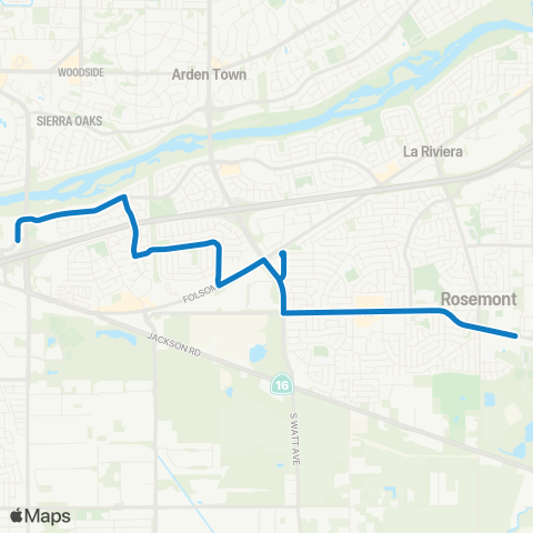 SacRT La Riviera - College Greens map