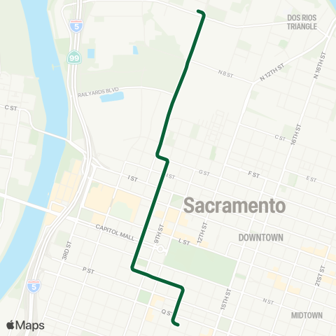 SacRT 13th - Richards / Township 9 map