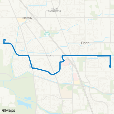 SacRT Elsie map