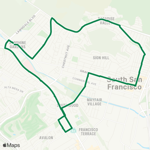 South City Shuttle Free South City Shuttle-Green map