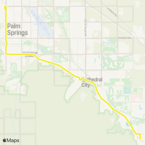 SunLine Route 1 West Valley map