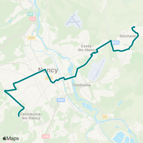 STAN Villers Campus  ↔︎ Seichamps Haie Cerlin map