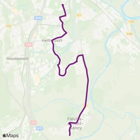 Stan Scolaires Fléville ↔︎ Jarville Sion map