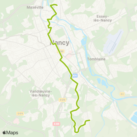 STAN Heillecourt ↔︎ Malzéville Savlons map