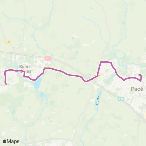 STAR Pacé (Ctre scolaire Pacé) - St-Gilles (Ile des Bois) map