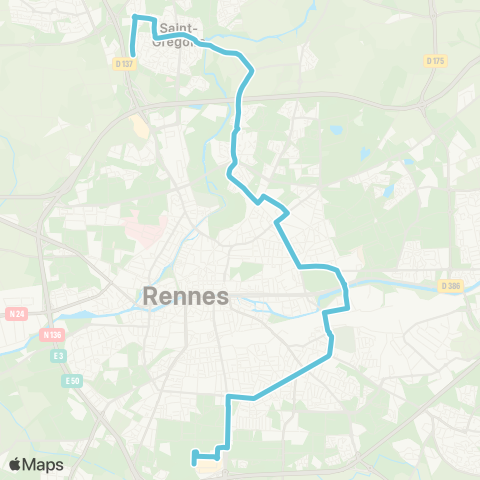 STAR St-Grégoire (Edonia) - Rennes (Alma S.) map