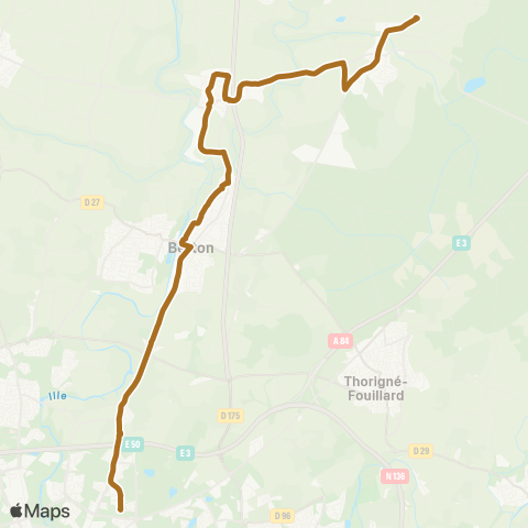 STAR St-Sulpice-la-Forêt (Cropy) - Rennes (Les Gayeulles) map