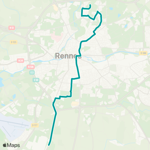 STAR Rennes - Noyal-Châtillon-s/-Seiche (Touche Tizon) map