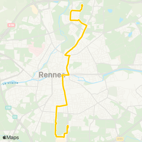 STAR Rennes (Patton) - Rennes (Henri Fréville) map