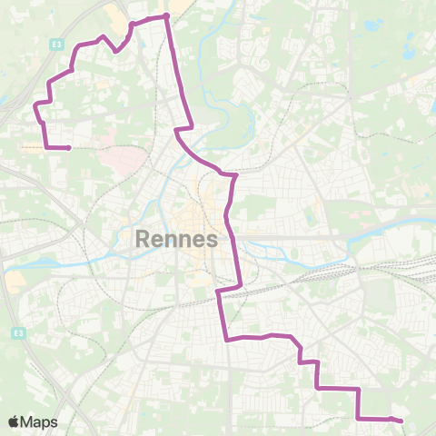 STAR Rennes (Villejean-Uni) - St-Grégoire - Rennes (La Poterie) map