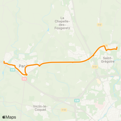 STAR St-Grégoire (Jean-Paul II) - Montgermont - Pacé (Pie Neuve) map